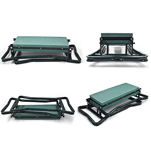 Garden Kneeler Seat Portable Garden Folding Seat EVA Foam Pad with Tool Bag Pouch