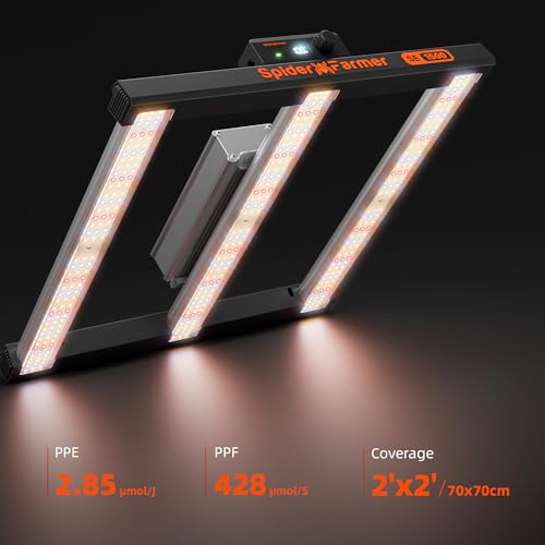 Spider Farmer SE1500 LED Grow Light for Indoor Plants 150W, App Controlled - size: 2x2 Coverage-150W