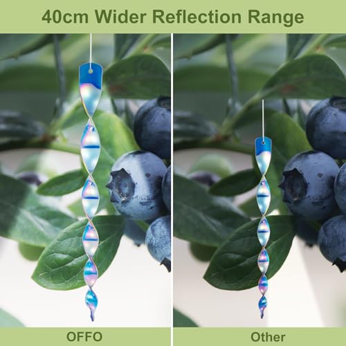 OFFO Large Bird Scarer Rods, 15.7 in (30 PCS) Reflective Bird Device Outdoor Bird Scarer to Keep Pigeon and Woodpecker Away from Garden or Yard, Blue - color: Blue