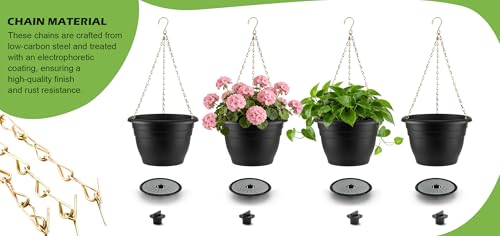 Hanging Planters 11 Inch, 4 Pack Self-Watering Hanging Baskets pots, Black - color: Black, size: 11 Inch-3P