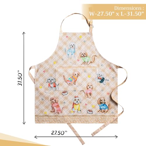 Maison d' Hermine Aprons for women with Pocket 100% Cotton (27.50"x31.50") - color: 129 - Let’s Play