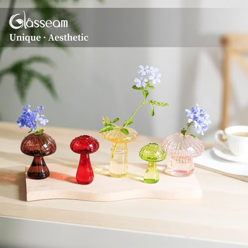 Glasseam Mushroom Plant Propagation Station: 10 Pcs Glass Mini Terrarium - color: Colorful, size: 10