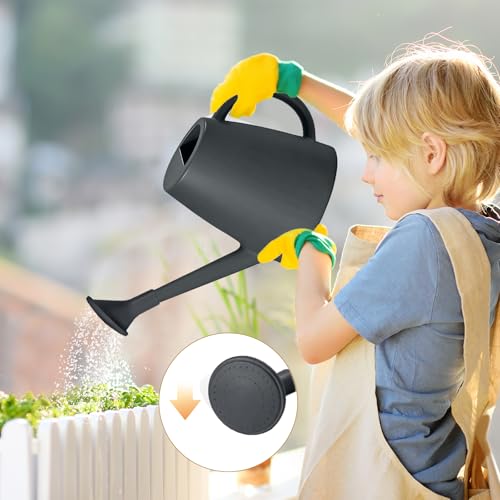 Plastic Watering Can - for Home Plant Garden - 1/2 Gallon - Grey - color: Gray