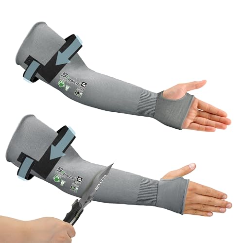 Schwer 2 Pairs 18in A6 Cut Resistant Arm Sleeves for Gardening, S914 - color: Grey-updated, size: 18 In-2 Pairs