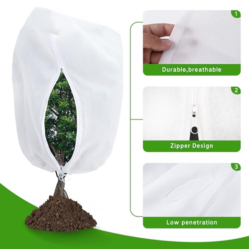 Garutom 2-Pack Plant Covers Freeze Protection 78" x 89" 2.2 oz, Frost Cloth Plants Jacket Drawstring Tree Cover for Outdoor Plants, Shrub Potted Plants Winter - size: 78"W x 89"H / 2Pack