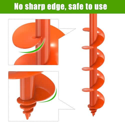 Insaga Auger Drill Bit for Planting 3 x 24'', Threaded Garden Auger Post Hole Digger, Spiral Drill Earth Dirt Augers for Bulb, Vegetables, Fence Posts and Umbrella Holes, Fits in 3/8β Drill Chuck - size: 3x24''