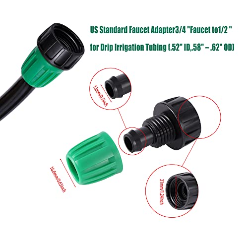 33 FT 1/2" Drip Irrigation Tubing Main Line Hose Tube 1/2''PVC - size: 33FT(10M)