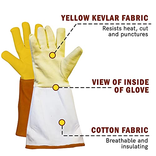 Garden Gloves Thorn Proof Rose Pruning XS Small Medium Large XL XXL 3XL - color: Brown/Yellow, size: Large