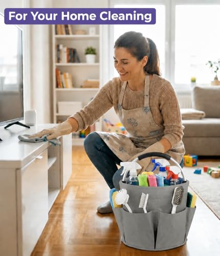 Garden Tool Organizer Tote with Non-Slip Handle – 4.5-Gallon Water - color: Gray