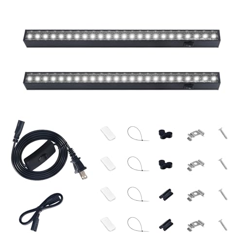 Barrina T5 LED Grow Lights, 1FT 10W (2 X 5W), 5000K Full Spectrum, 2 Packs - color: White, size: 1FT-Black Cover-2P
