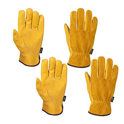 2 Pairs Heavy Duty Thorn Proof Gardening Gloves For Men & Women - size: Large (Pack of 2)