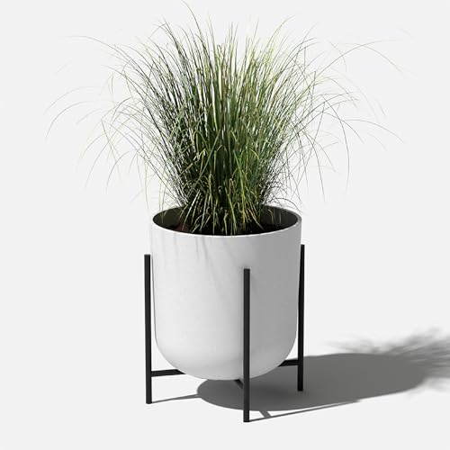 Veradek Mason Series Raised Lima Planter - Round Planter with Stand - color: White, size: 15 inch