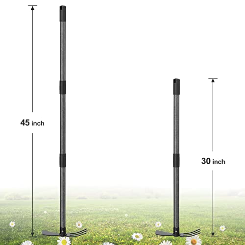 Hoe Garden Tool, 45 Inch Garden Hoe Long Handle for Weeding, Hoe Cultivator 2 in 1 Hand Garden Tools for Gardening Tools Planting