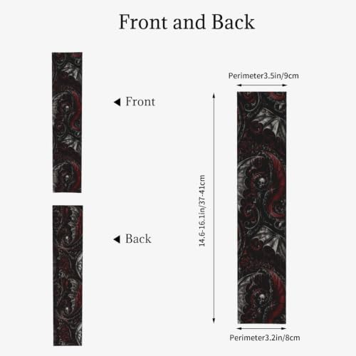 FREEHOTU Gardening Arm Sleeves for Women Men - color: Bat Paisley Skull Red