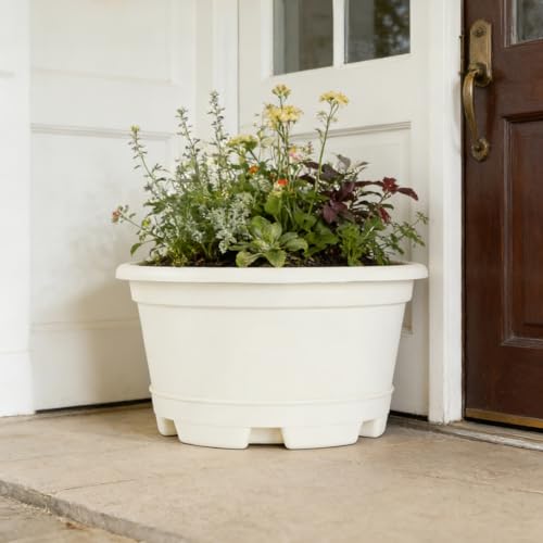 KPUVX 5 Packs 13 inch Plant Pot with Saucer - color: Beige, size: 13 inch