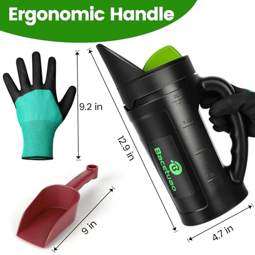 Hand Spreader Shaker, Multiple Adjustable Opening Sizes for All Purpose for Grass Seed, Fertilizer & Earth Food, Snow Salt, Ice and Snow Melt - Up to 80 Oz