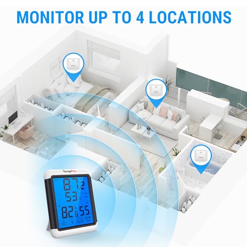 TempPro TempAir Indoor Outdoor Thermometer Digital Wireless Hygrometer - size: In-Outdoor