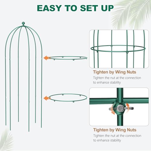 3 Pack Metal Plant Cage Support, 31.5" H Peony Support - size: 31.5"H x 15.7"W