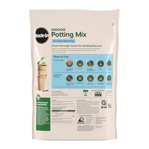 Miracle-Gro Indoor Potting Mix for Seed Starting, 8 qt. (2-Pack) - size: 2 Pack