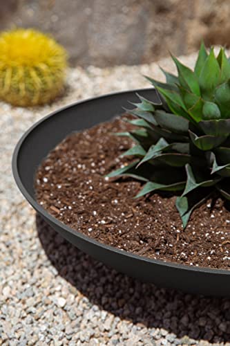 Veradek Mason Series Lane Bowl - Large Outdoor Bowl Planter - color: Black, size: 6"H x 24"DIA
