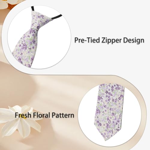 Pre Tied Floral Ties for Men Cotton Zipper Tie Colorful Necktie - color: Style-07