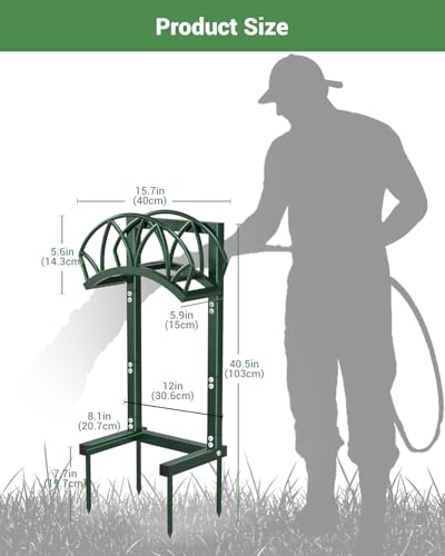 Garden Hose Holder, Freestanding Water Hose Reel Stand, Holds 160 FT, Green - color: Green
