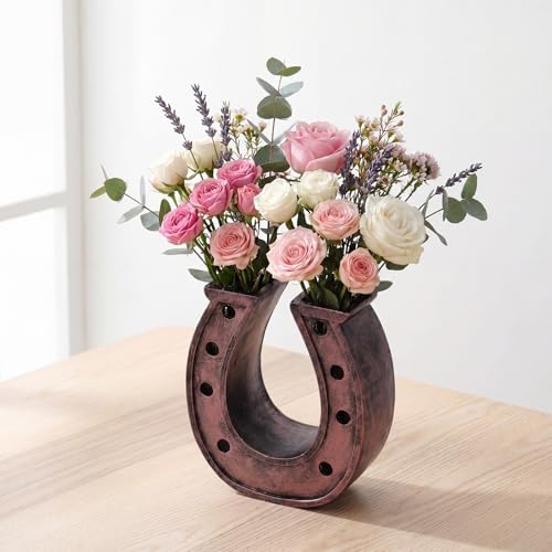 Qinyoung 1Pcs Horseshoe Hanging Wall Planters for Plants, Dry Flower Vase - style: Dry Flower Vase