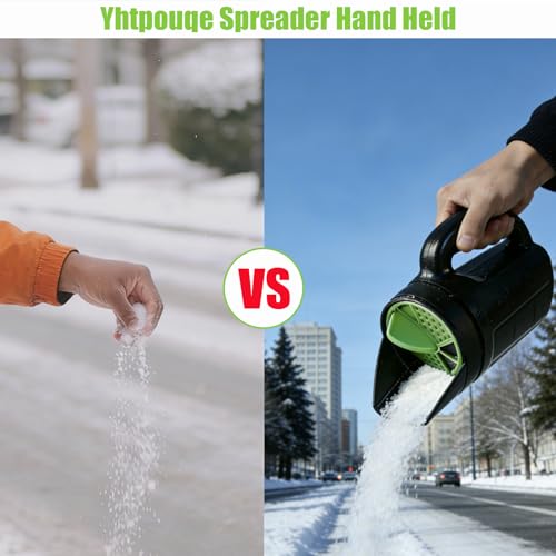 Handheld Spreader 80 Oz Large Capacity, Multi-Use Lawn Spreader with Adjustable Openings, Hand Spreader Shaker for Grass Seed, Fertilizer, Ice Melt & Snow Salt, Ideal for Garden, Yard & Lawn Care