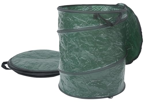MaxWorks Pop Up Trash Can 30 Gallon Collapsible Garden Leaf Bin Portable Outdoor Garbage Can for Camping Yard Waste and Laundry Heavy Duty Spring Loaded Design (51048)