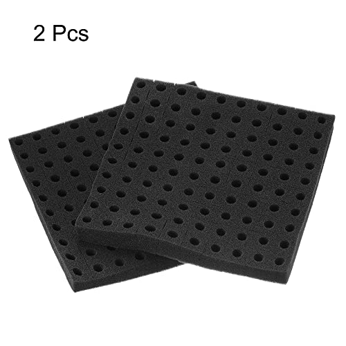 MECCANIXITY 2pcs Hydroponic Sponges, 9.84" Growing Media Square Sponges for Home Vegetable Flower Planting, Black - color: Black