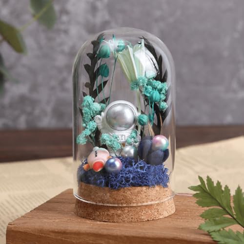 6 Pack Mini Glass Cloche with Cork Base, 2.37x3.94 Clear Bell Jars