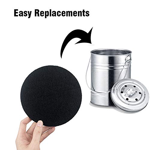 6.7" Charcoal Filters for Kitchen Compost Bins, 0.4" Thickness, 6 Pack