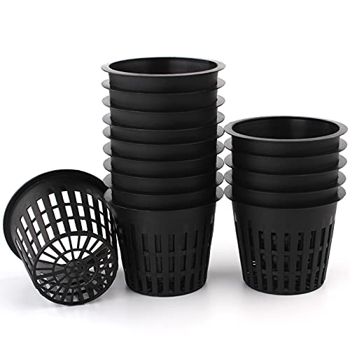 Plastic Net Cups Pots for 3 Inch Holes for Hydroponics, 15 Pack