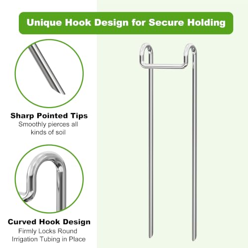 Thiswing Drip Irrigation Tubing Stakes, 30 Pack Hose Hold Downs for Garden - size: 30PCS