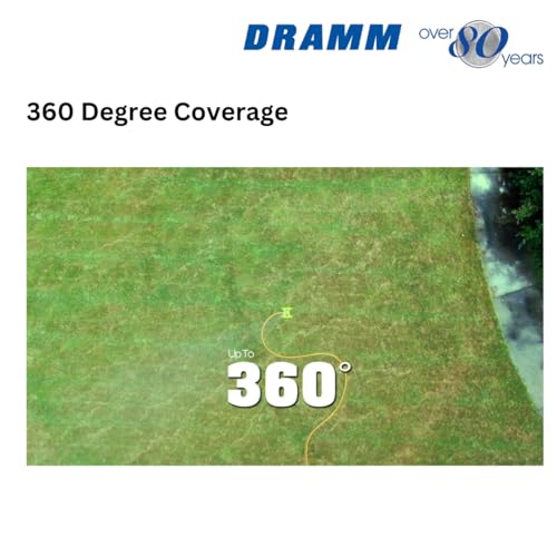 Dramm ColorStorm Gear Drive Sprinkler on Heavy Duty,Durable Metal Base, 4 Patterns, Ideal for Small, Medium & Large Areas with Pass Through Feature, Yellow, 40 Foot Diameter - color: Yellow, style: Gear Drive Sprinkler