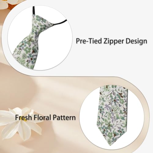 Pre Tied Floral Ties for Men Cotton Zipper Tie Colorful Necktie - color: Style-08