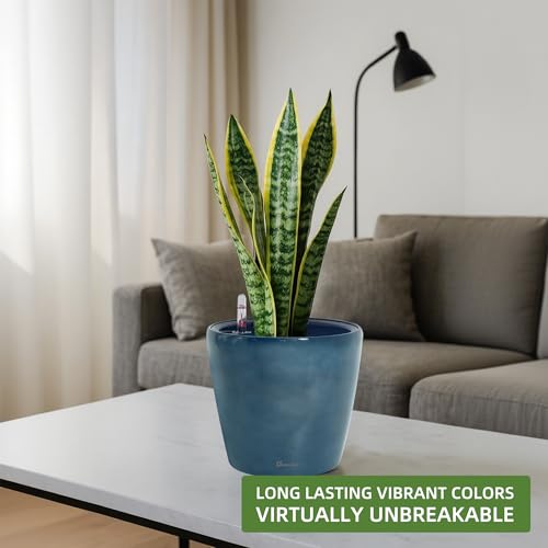 Dexceder 11x10 Self Watering Planter (Grayish Green Gradient) - color: Grayish Green, size: 11x10