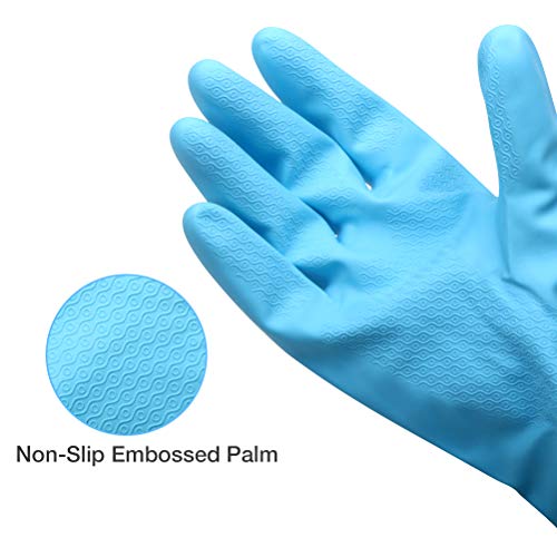 Alimat PluS Kitchen Cleaning Gloves Latex Free, Cotton Flock Liner, Large - color: Blue+pink+white, size: Large (Pack of 3)