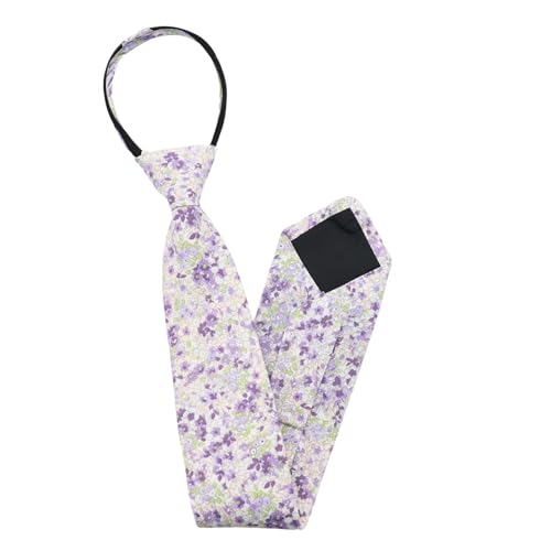 Pre Tied Floral Ties for Men Cotton Zipper Tie Colorful Necktie - color: Style-07