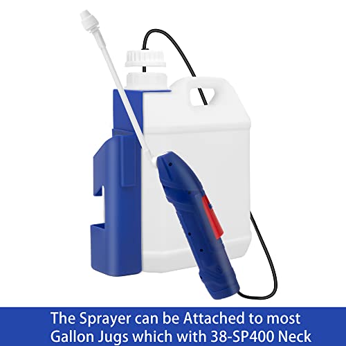 Battery Power Sprayer with Holster Multi-Purpose Foldable Sprayer Easily Attaching to Most Gallon Jugs for Gardening, Lawn and Disinfecting - size: 1-Gallon