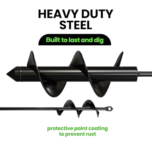 K-Brands Auger Drill Bit for Planting – 1.6 x 9 Inch & 3 x 9 Inch Set - size: 1.6 x 9 + 3 x 9 Inch