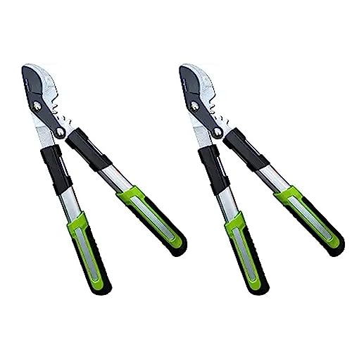 GARDEN GURU Bypass Loppers Tree Trimmer Clipper 3X Cutting Power Gardening Loppers Pruning Shear, Comfort Grip Handles, High Carbon Steel Blade, Heavy Duty Branch Cutter, Cut Thick Branches w Ease (2) - size: 2 Pack, style: Power Bypass Loppers