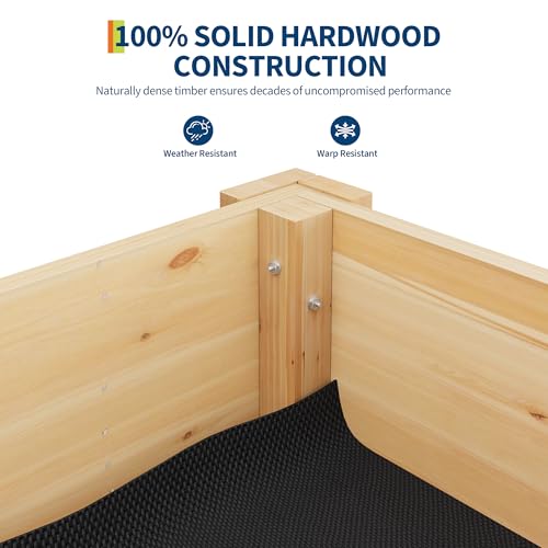Garvee 34x18x30IN Wooden Raised Garden Bed with Legs - color: Varnish, size: 34*18*30 in