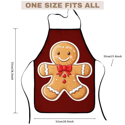 Funny Apron for Men Women Baking Gardening Sewing BBQ Waterproof Cute Gifts - color: Gingerbread