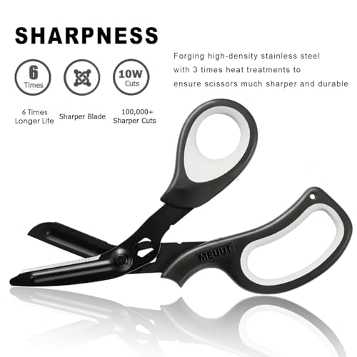MEUUT All Purpose Scissors 8 Inch 3 Pack utility scissor for Heavy Duty Use - color: Black+navy+white