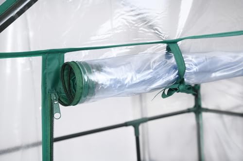 Miracle-Gro Walk-in Greenhouse, Removable Shelves, Transparent, 4'8"x29" - size: 4'8" x 29" x 6'5" - Translucent