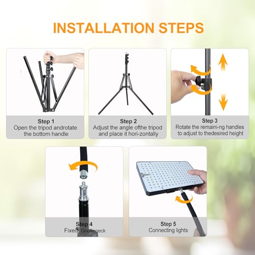 Full-Spectrum Grow Light with Stepless Stand for Indoor Growing - size: 1-Head-Stepless