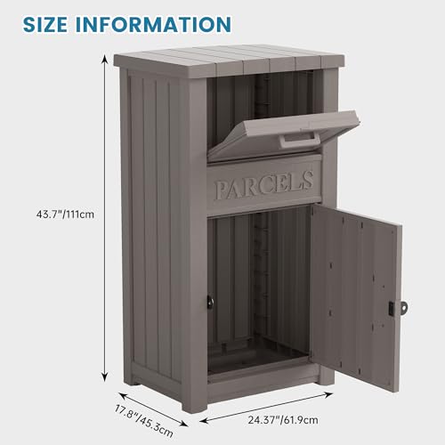 Package Delivery Box for Outside, Parcel Drop Box, Gray, 60 Gallon - color: Gray