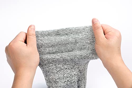 Cut Resistant Arm Sleeves Level 5 Arm Protection Sleeves Grey Gardening Sleeves for Women Men - size: 45cm(18")*1 pair, style: With Thumb Slot