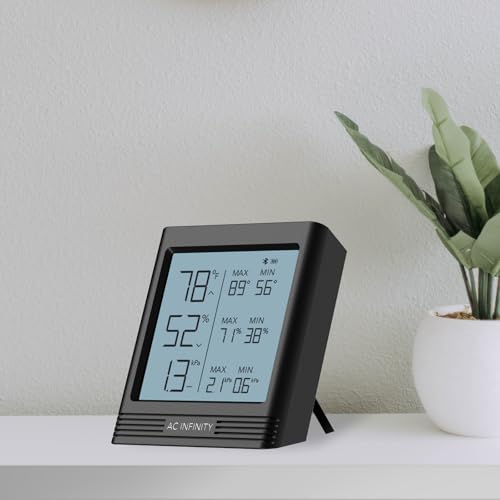 AC Infinity Temperature Humidity VPD Smart Hygrometer B1 w/ Bluetooth App - style: Ranged Sensor